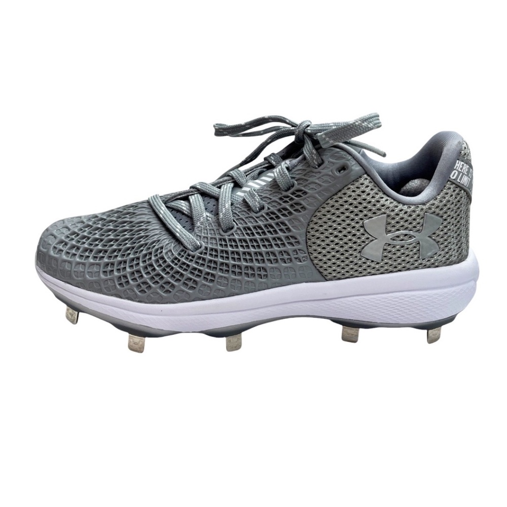 NWOT Under Armour Women’s Metal Softball Cleats Size 7 Gray White Silver